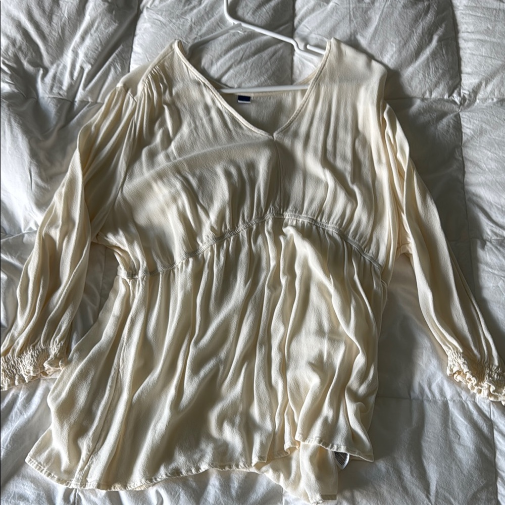 Old Navy Cream Relaxed Blouse